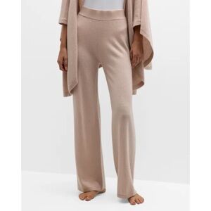 Neiman Marcus Cashmere Straight Leg Lounge Pants In Quartz/Cream NWT Size S